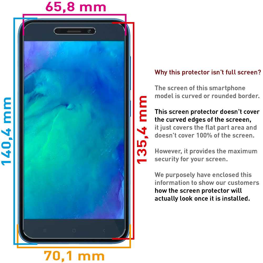 Protector de Pantalla para Xiaomi Redmi Go Cristal Templado 0,3mm 9H 2.5D Plano Vidrio Anti Golpes Arañazos Premium
