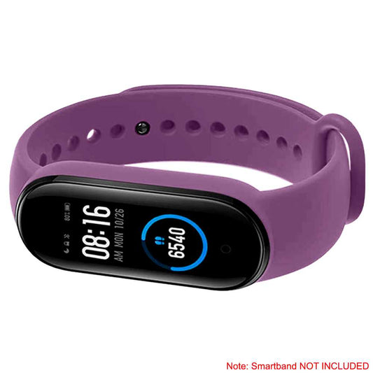 Correa de Repuesto Compatible con Xiaomi Mi Band 6 5 Amazfit Band 5 Morada Recambio Silicona Suave Flexible Pulsera Brazalete