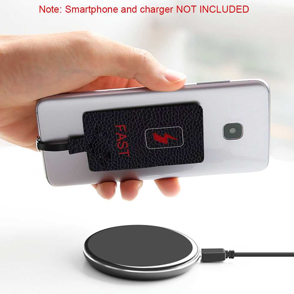 Receptor de Carga Inalámbrica Conector USB Tipo C 2A 10W Negro Módulo Inalámbrico Universal Carga 2000mAh para Teléfonos