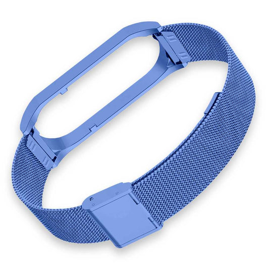 Correa Metálica Compatible con Xiaomi Mi Smart Band 5 6 Azul Claro Pulsera de Recambio Repuesto Acero Inox Brazalete