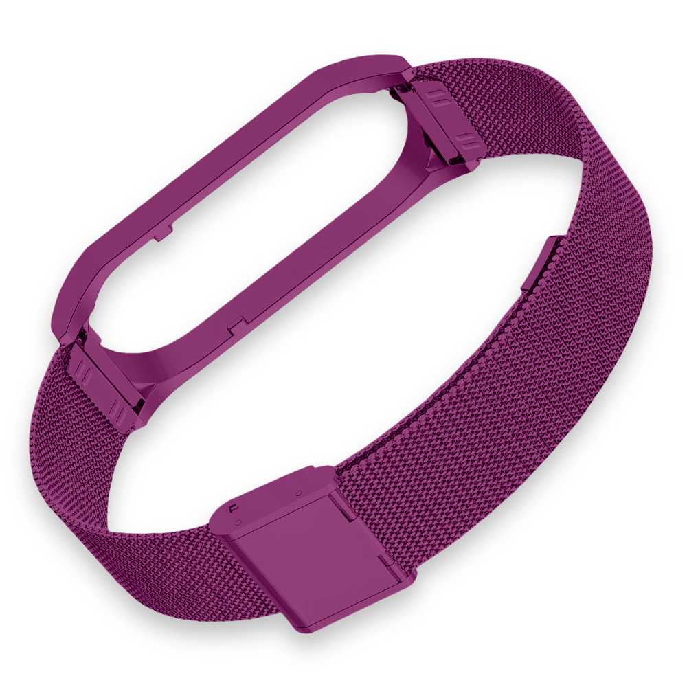 Correa Metálica Compatible con Xiaomi Mi Smart Band 5 6 Violeta Pulsera de Recambio Repuesto Acero Inox Brazalete