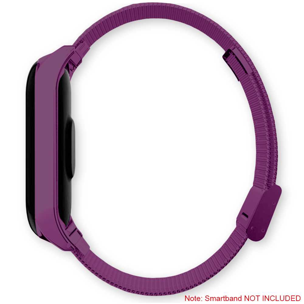 Correa Metálica Compatible con Xiaomi Mi Smart Band 5 6 Violeta Pulsera de Recambio Repuesto Acero Inox Brazalete