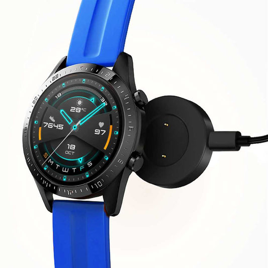 Cable 80 cm USB+Base de Carga 2 Pines Negro Compatible con Huawei Watch GT/2/2E, Compatible con Honor Watch Magic/2/Dream Cargador