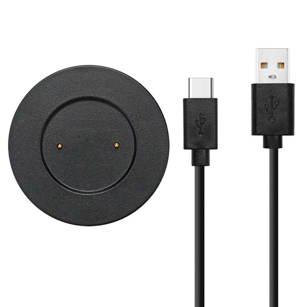 Cable 80 cm USB+Base de Carga 2 Pines Negro Compatible con Huawei Watch GT/2/2E, Compatible con Honor Watch Magic/2/Dream Cargador