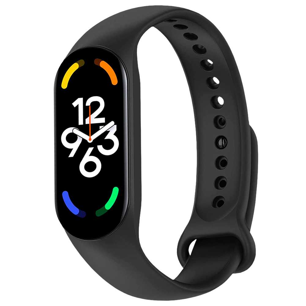 Pulsera de Recambio Silicona Suave Flexible Compatible con Xiao Mi Band 7 6 5 Amazfit Band 5 Negra Correa Repuesto Brazalete Goma