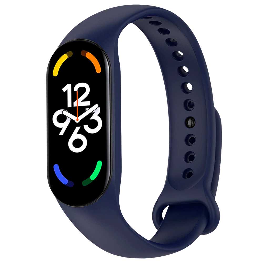 Pulsera de Recambio Silicona Suave Flexible Compatible con Xiao Mi Band 7 6 5 Amazfit Band 5 Azul Oscuro Correa Repuesto Goma Suave