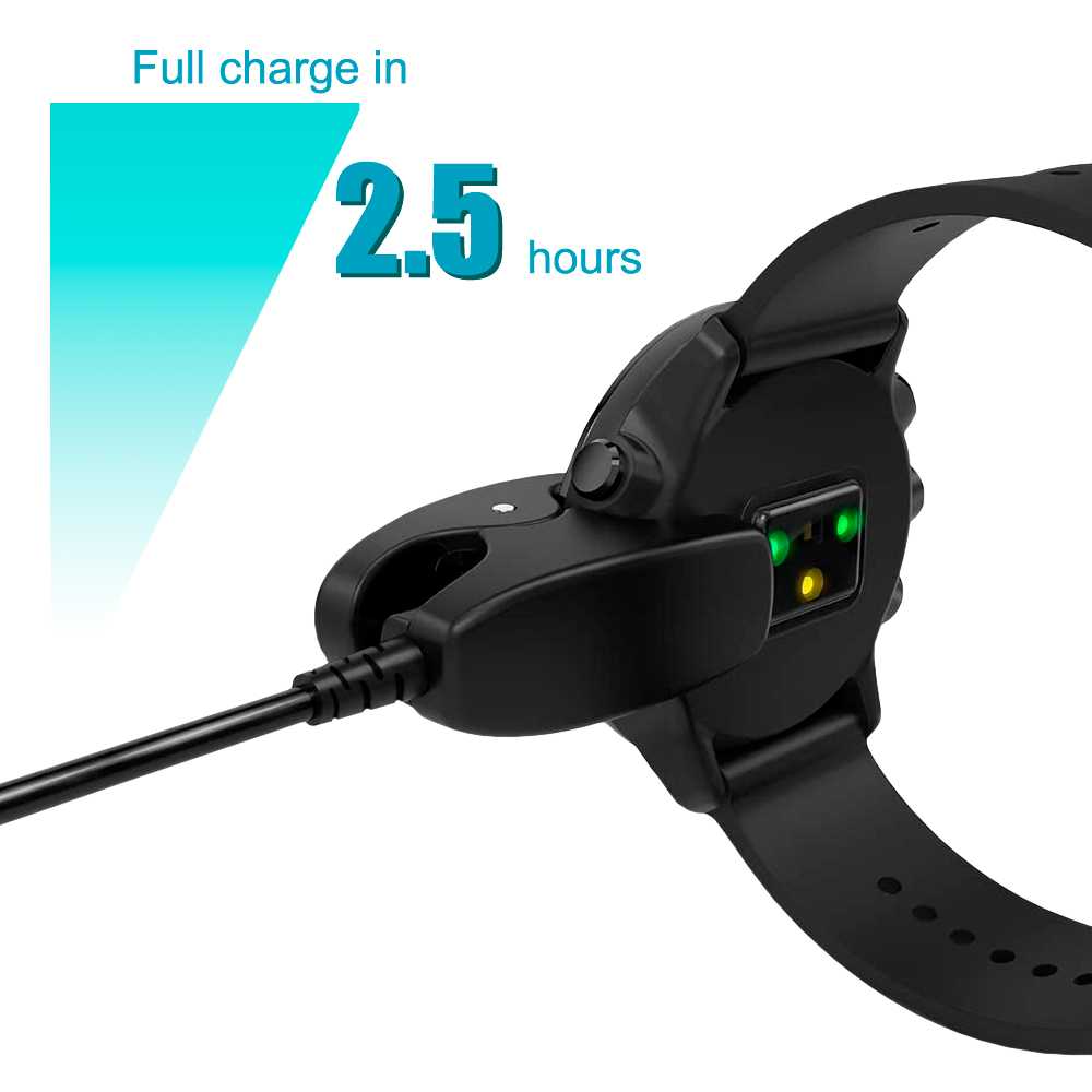 Cable Cargador Puerto USB 1m Negro Compatible con Reloj Kailash Traverse Fitness Spartan Trainer Ambit 1 2 3 de Repuesto Recambio Carga