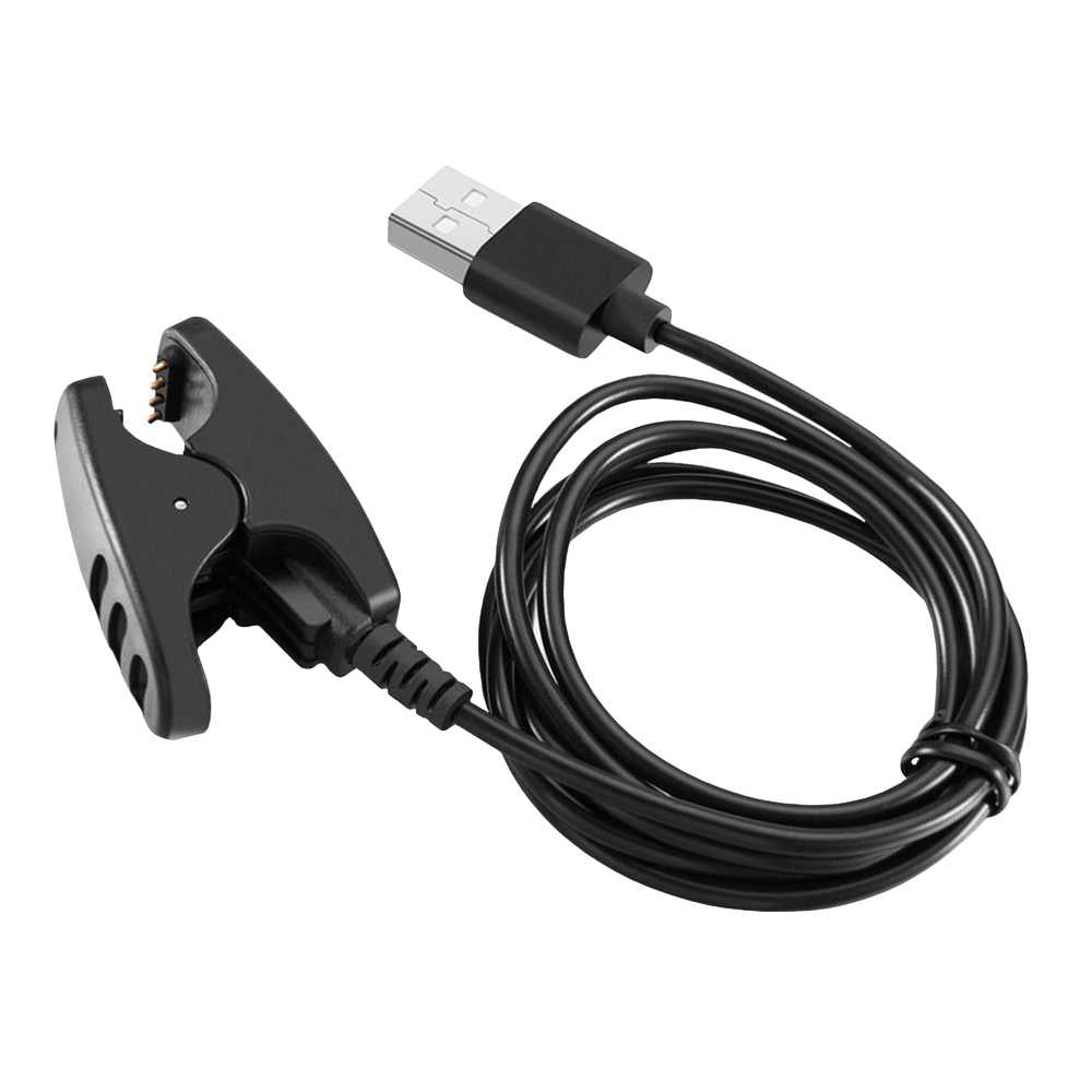 Cable Cargador Puerto USB 1m Negro Compatible con Reloj Kailash Traverse Fitness Spartan Trainer Ambit 1 2 3 de Repuesto Recambio Carga