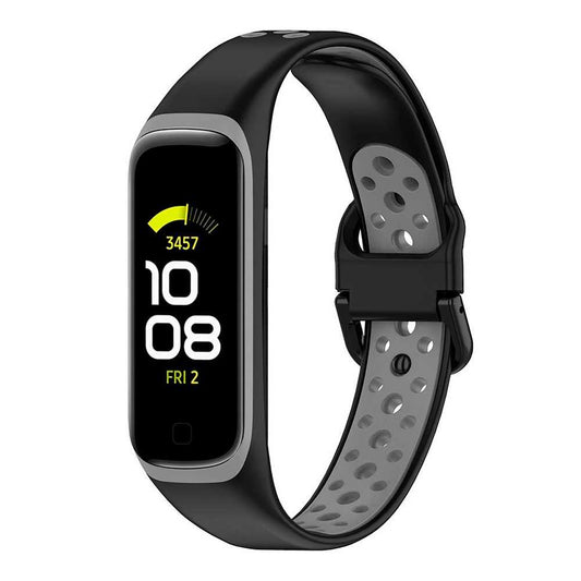 Pulsera Deportiva de Repuesto de Silicona Suave Correas Compatible con Samsung Galaxy Fit 2 Unisex Gris Noir