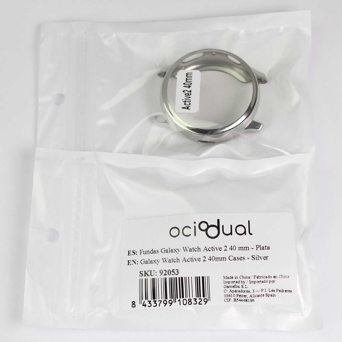 Funda Protectora de TPU Plata Compatible con Relojes Inteligentes Samsung Galaxy Watch Active 2 (40mm)