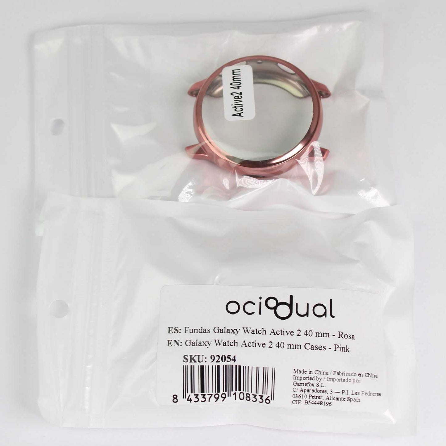 Funda Protectora de TPU Rosa Compatible con Relojes Inteligentes Samsung Galaxy Watch Active 2 (40mm)