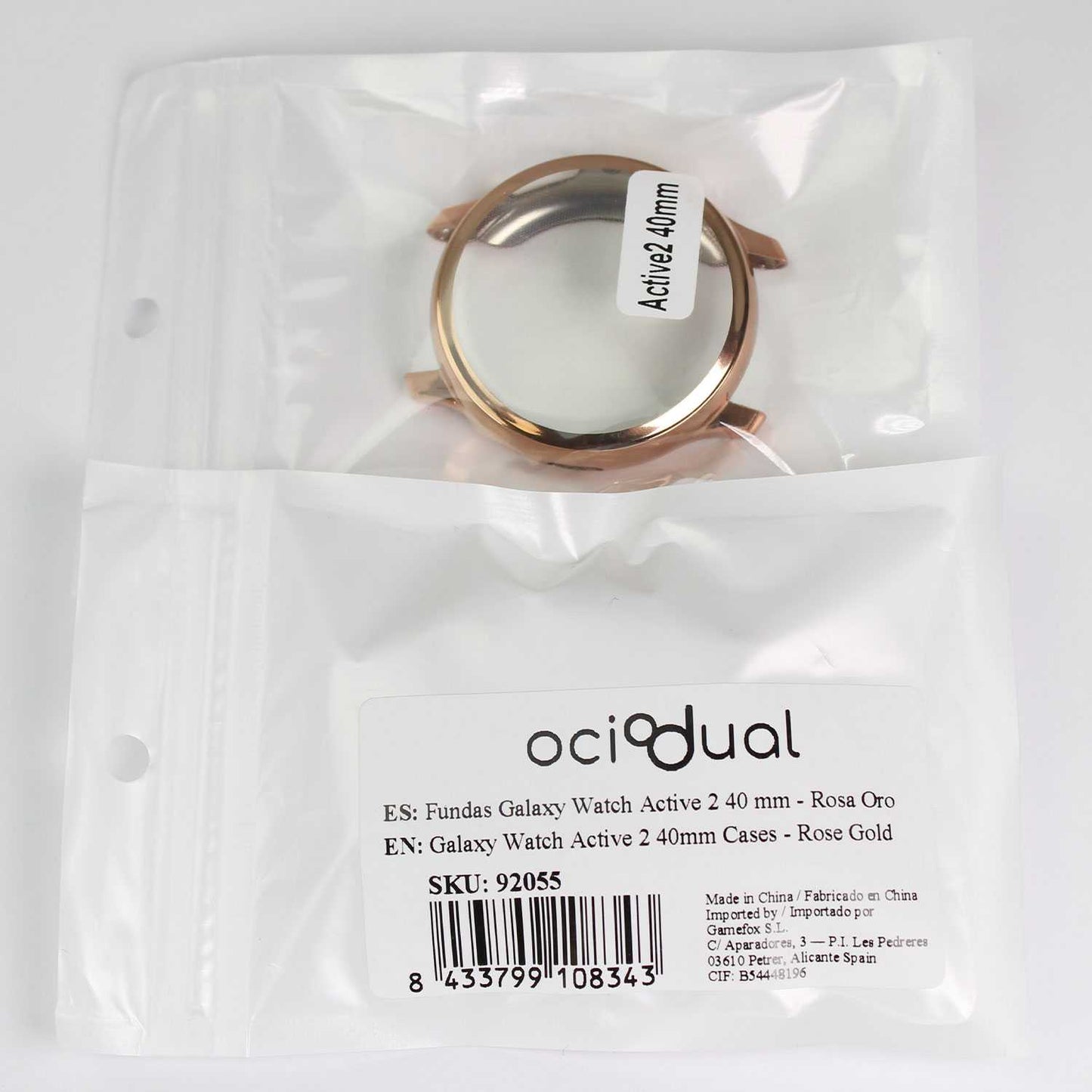 Funda Protectora de TPU Oro Rosa Compatible con Relojes Inteligentes Samsung Galaxy Watch Active 2 (40mm)