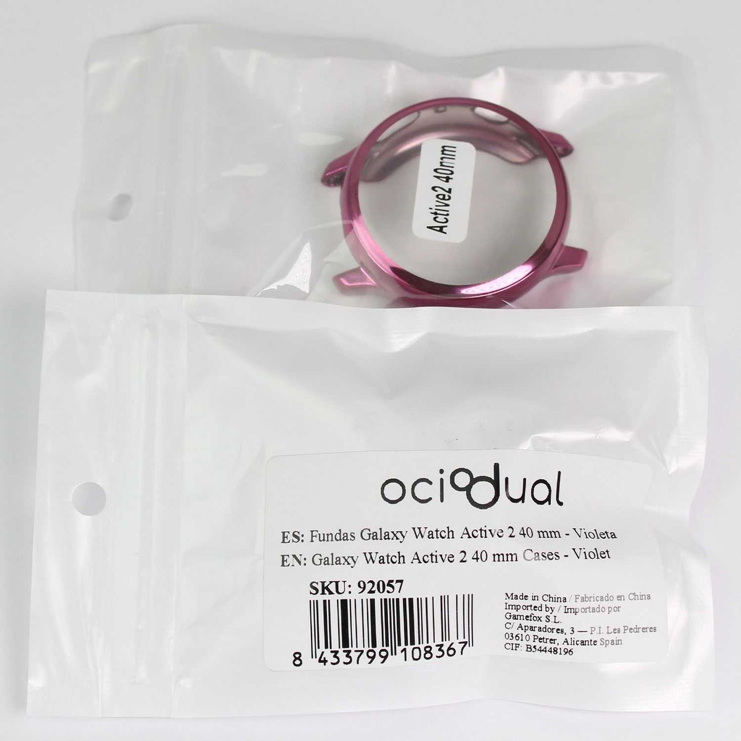 Funda Protectora de TPU Violeta Compatible con Relojes Inteligentes Samsung Galaxy Watch Active 2 (40mm)