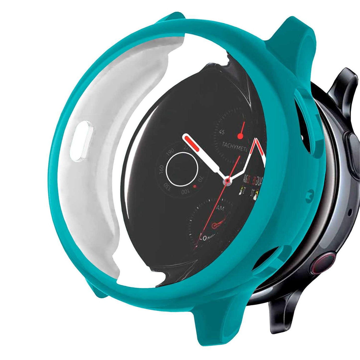 Funda Protectora de TPU Verde Azulado Compatible con Relojes Inteligentes Samsung Galaxy Watch Active 2 (44mm)