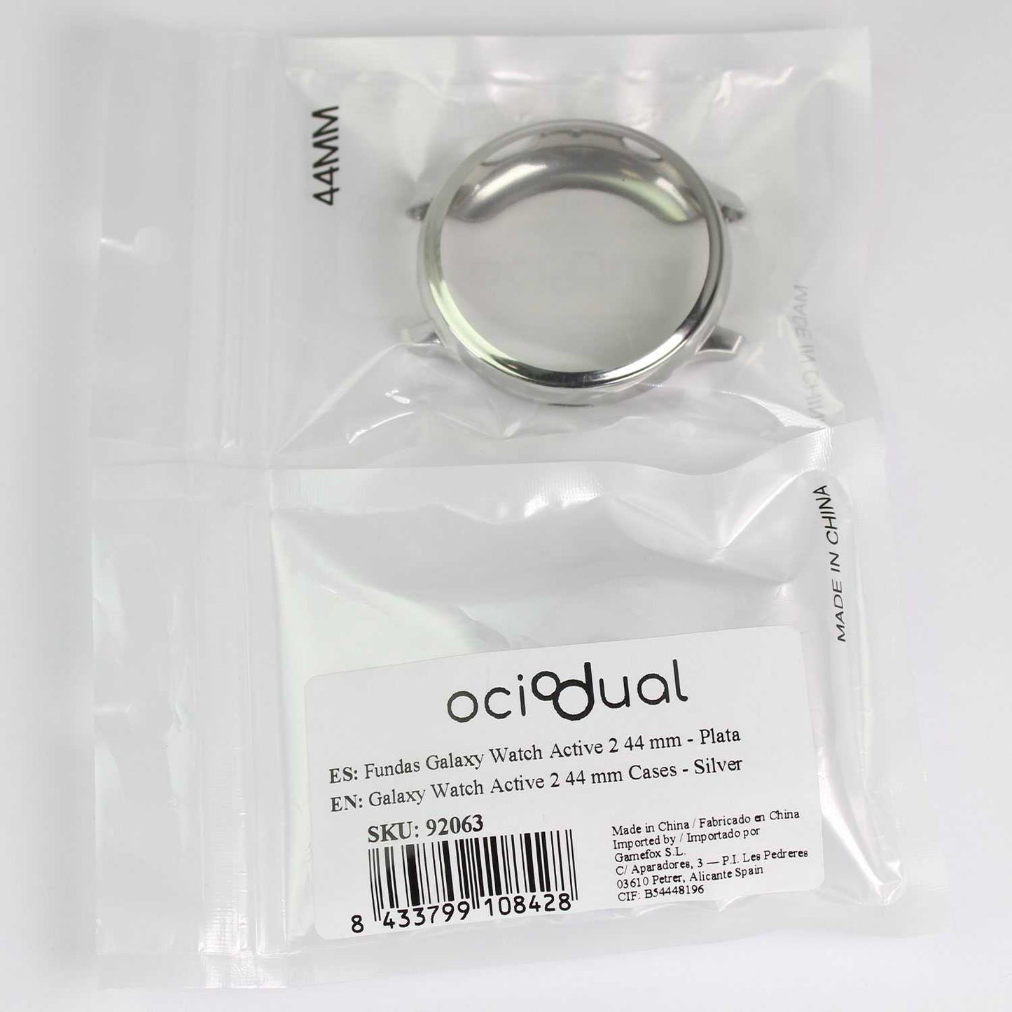 Funda Protectora de TPU Plata Compatible con Relojes Inteligentes Samsung Galaxy Watch Active 2 (44mm)