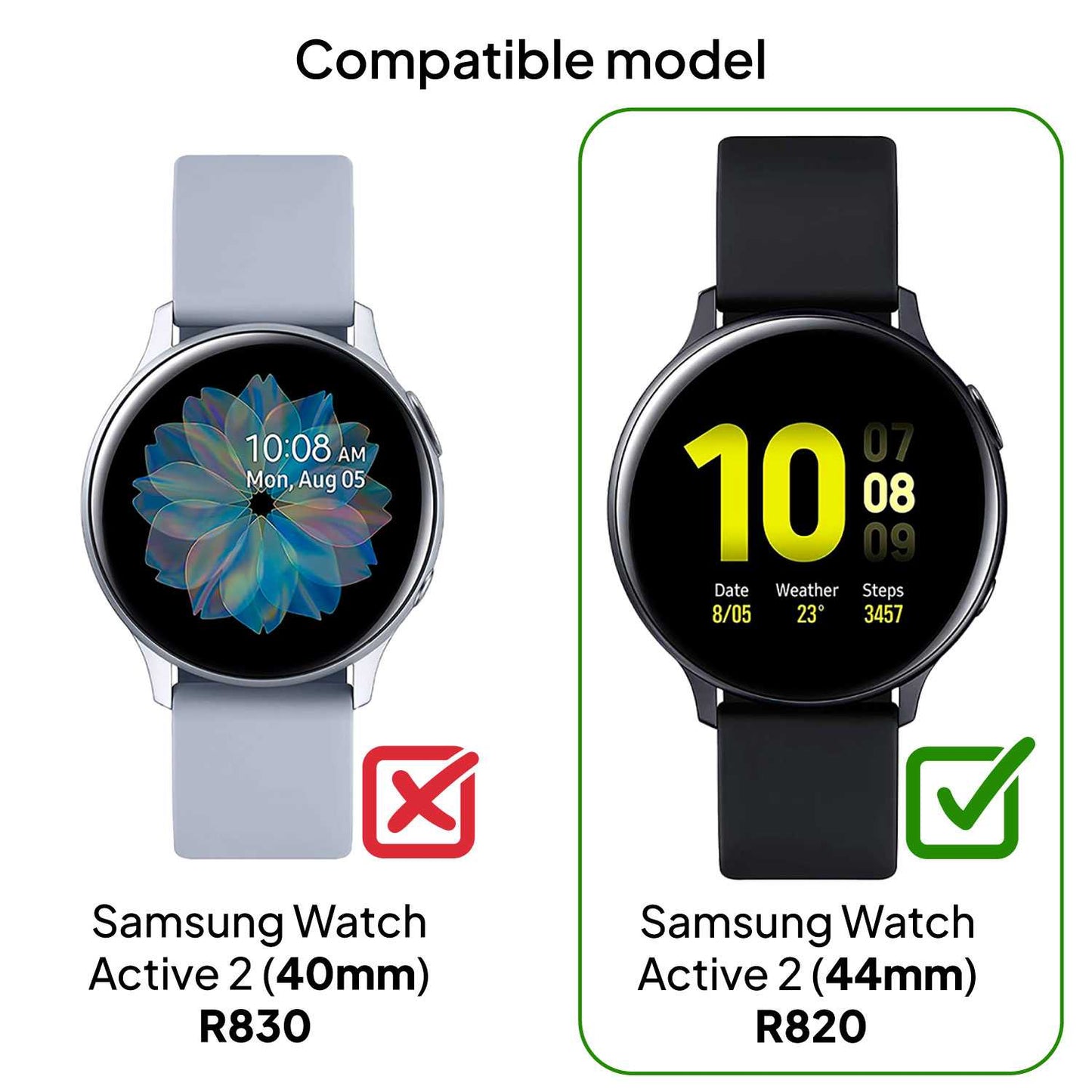 Funda Protectora de TPU Rosa Compatible con Relojes Inteligentes Samsung Galaxy Watch Active 2 (44mm)