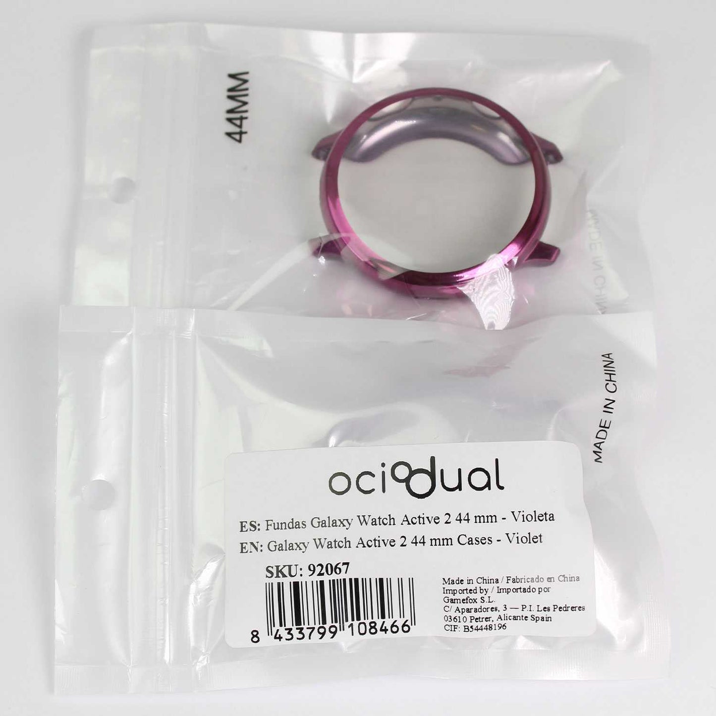 Funda Protectora de TPU Violeta Compatible con Relojes Inteligentes Samsung Galaxy Watch Active 2 (44mm)