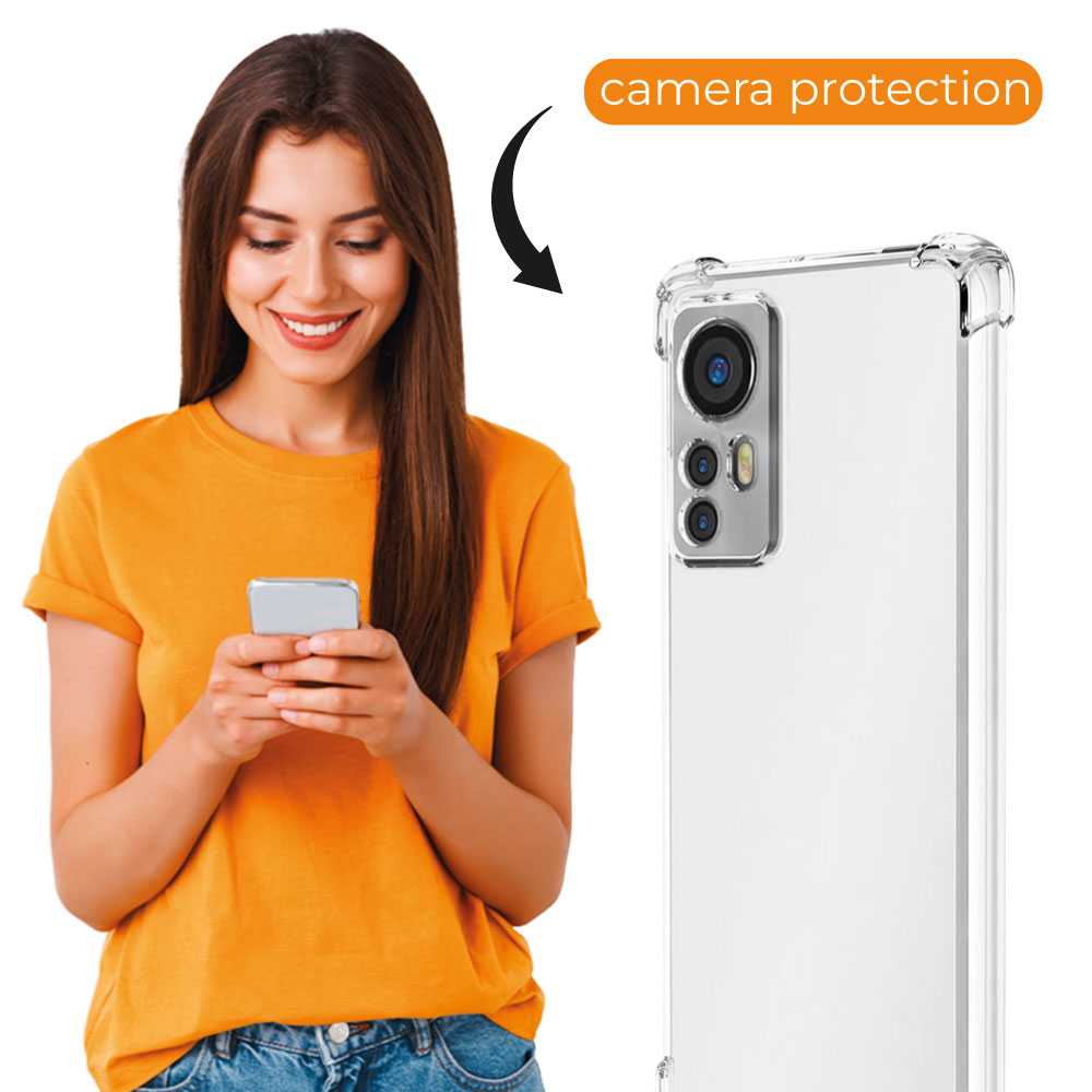 Funda de TPU para XIAOMI Mi 12/Mi 12X, Carcasa Flexible con Esquinas Reforzadas Antigolpes, Protección en Cámaras, Silicona Transparente