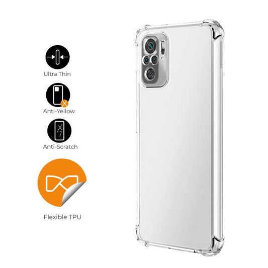 Funda de TPU para Xiaomi Mi 11i/Poco F3, Carcasa Flexible con Esquinas Reforzadas Antigolpes, Protección en Cámaras, Silicona Transparente