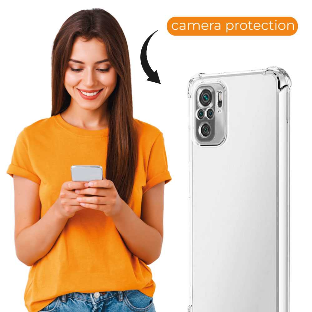 Funda de TPU para Xiaomi Mi 11i/Poco F3, Carcasa Flexible con Esquinas Reforzadas Antigolpes, Protección en Cámaras, Silicona Transparente
