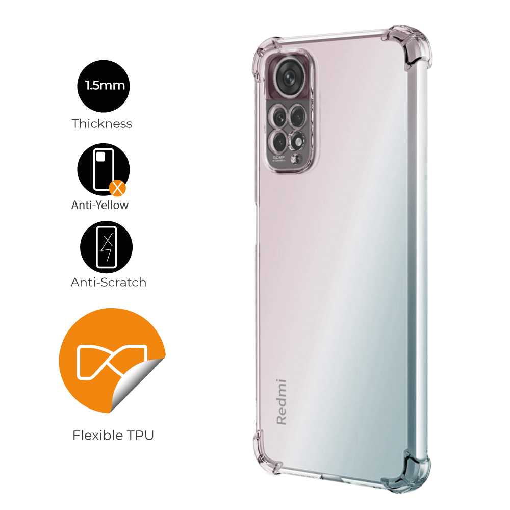 Funda de TPU para XIAOMI Redmi Note 11 4G/Redmi Note 11S 4G, Carcasa Flexible con Esquinas Reforzadas Antigolpes, Protección en Cámaras, Silicona Transparente