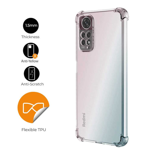 Funda de TPU para XIAOMI Redmi Note 11 4G/Redmi Note 11S 4G, Carcasa Flexible con Esquinas Reforzadas Antigolpes, Protección en Cámaras, Silicona Transparente