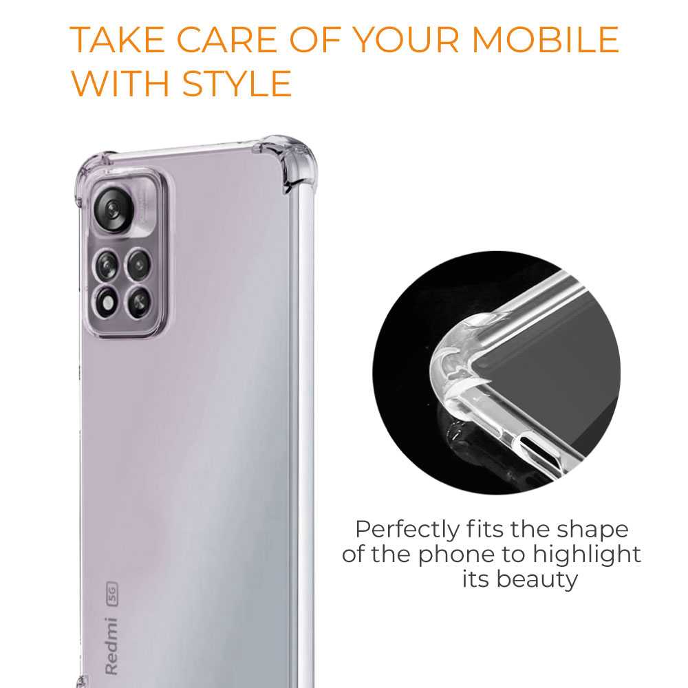 Funda de TPU para Xiaomi Redmi Note 11S 5G, Carcasa Flexible con Esquinas Reforzadas Antigolpes, Protección en Cámaras, Silicona Transparente