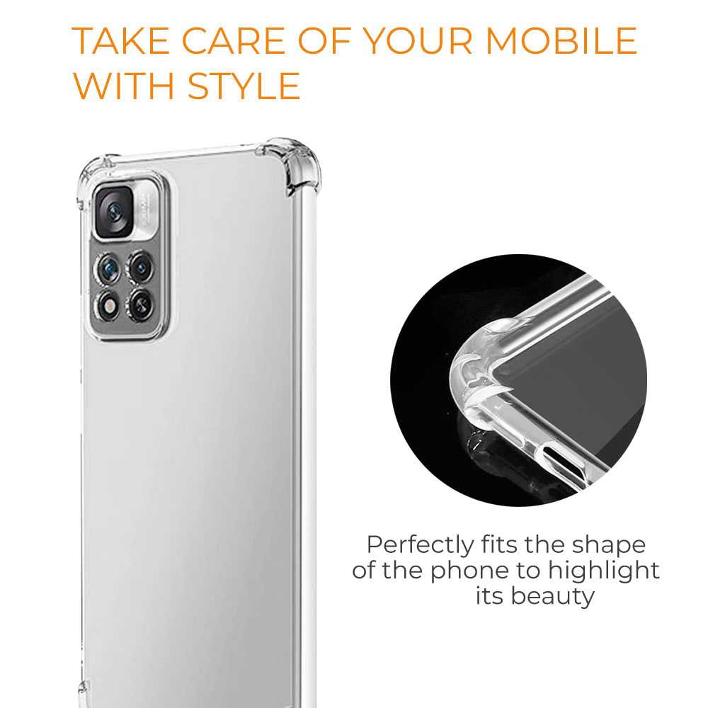 Funda de TPU para Xiaomi Redmi Note 11 Pro Plus 5G, Carcasa Flexible con Esquinas Reforzadas Antigolpes, Protección en Cámaras, Silicona Transparente