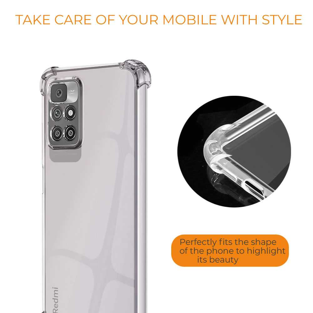 Funda de TPU para Xiaomi Redmi 10, Carcasa Flexible con Esquinas Reforzadas Antigolpes, Protección en Cámaras, Silicona Transparente