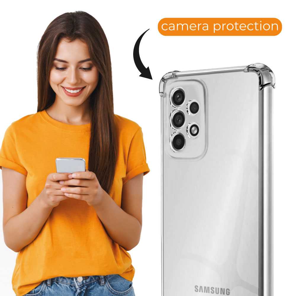 Funda de TPU para Samsung Galaxy A33 5G, Carcasa Flexible con Esquinas Reforzadas Antigolpes, Protección en Cámaras, Silicona Transparente