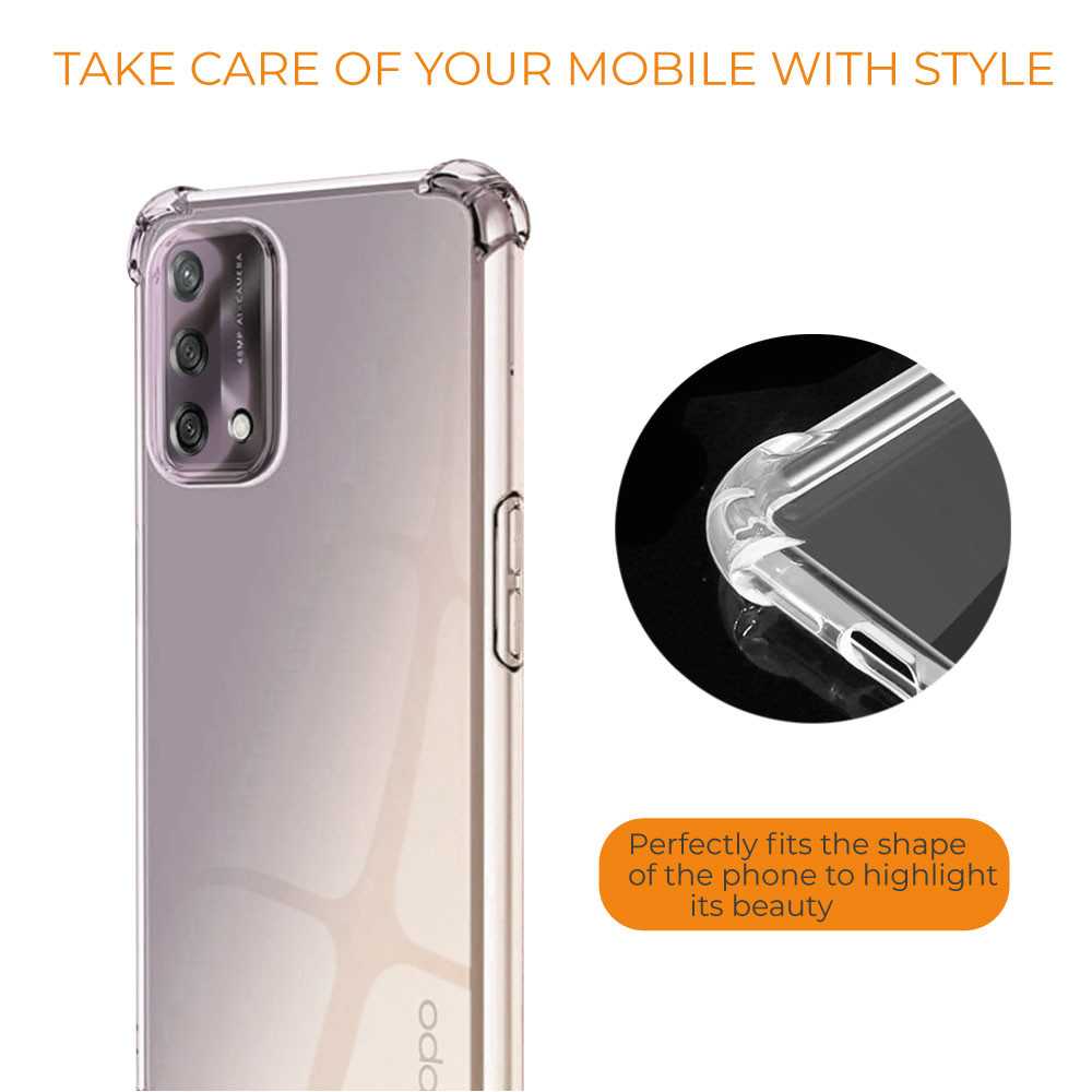 Funda de TPU para Oppo A94 5G/A74 4G, Carcasa Flexible con Esquinas Reforzadas Antigolpes, Protección en Cámaras, Silicona Transparente