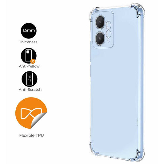 Funda de TPU para XIAOMI Redmi Note 12 4G, Carcasa Flexible con Esquinas Reforzadas, Antigolpes, Protección en Cámaras, Silicona Transparente