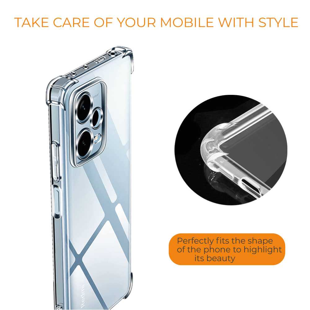 Funda de TPU para Redmi Note 12 Pro Plus, Carcasa Flexible con Esquinas Reforzadas Antigolpes, Protección en Cámaras, Silicona Transparente