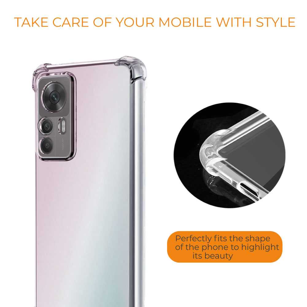 Funda de TPU para Xiaomi 12T/12T Pro, Carcasa Flexible con Esquinas Reforzadas, Antigolpes, Protección en Cámaras, Silicona Transparente