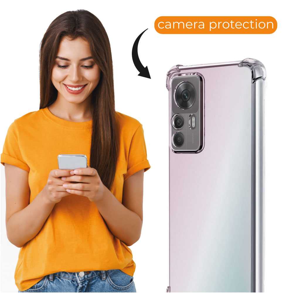Funda de TPU para Xiaomi 12T/12T Pro, Carcasa Flexible con Esquinas Reforzadas, Antigolpes, Protección en Cámaras, Silicona Transparente