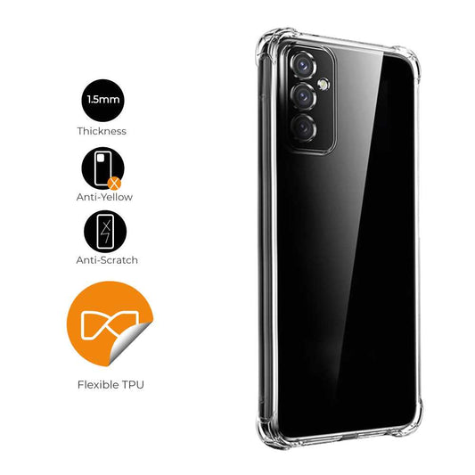 Funda de TPU para SAMSUNG Galaxy M13 4G/Galaxy M23 5G, Carcasa Flexible con Esquinas Reforzadas, Antigolpes, Protección en Cámaras, Silicona Transparente
