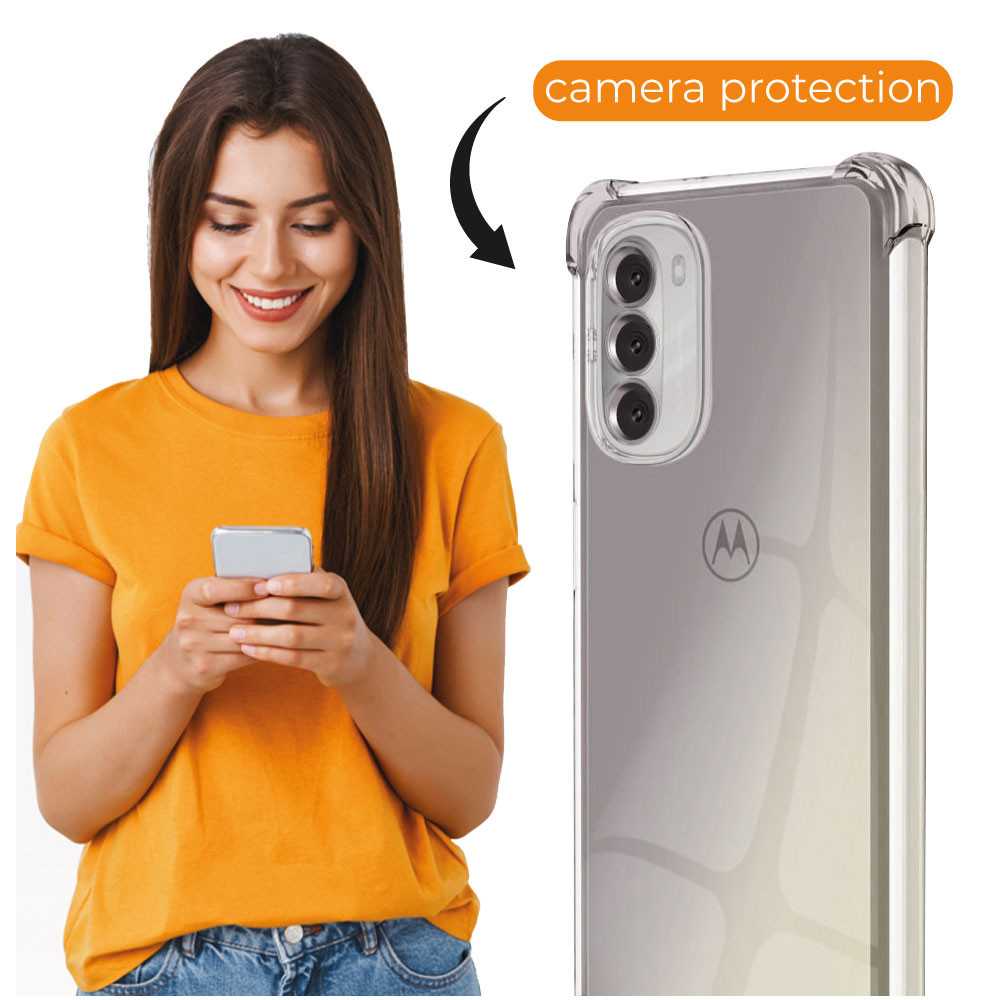 Funda de TPU para MOTOROLA Moto G51 5G, Carcasa Flexible con Esquinas Reforzadas Antigolpes, Protección en Cámaras, Silicona Transparente