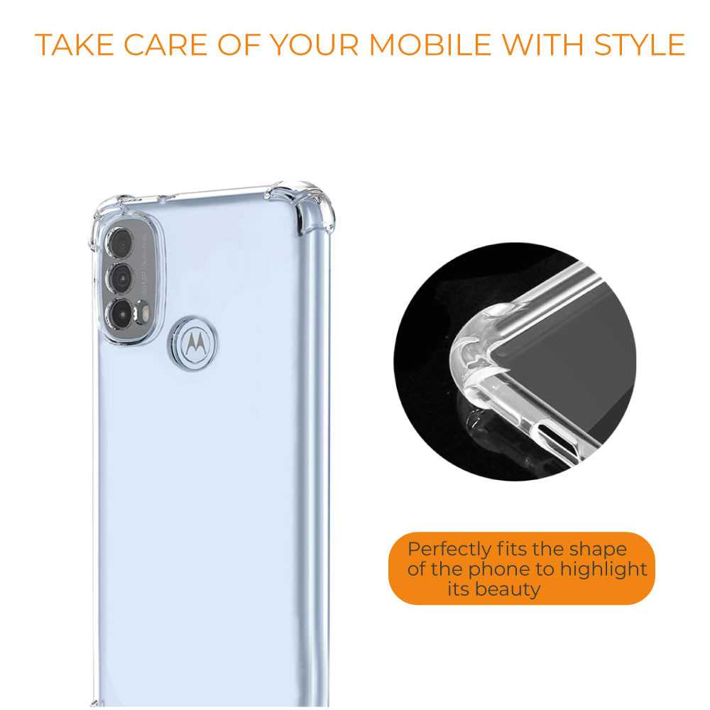 Funda de TPU para MOTOROLA Moto E30/Moto E40/Moto E20, Carcasa Flexible con Esquinas Reforzadas Antigolpes, Protección en Cámaras, Silicona Transparente