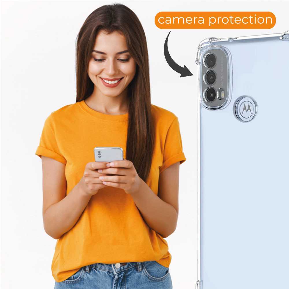 Funda de TPU para MOTOROLA Moto E30/Moto E40/Moto E20, Carcasa Flexible con Esquinas Reforzadas Antigolpes, Protección en Cámaras, Silicona Transparente