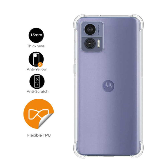 Funda de TPU para Motorola Edge 30, Carcasa Flexible con Esquinas Reforzadas Antigolpes, Protección en Cámaras, Silicona Transparente