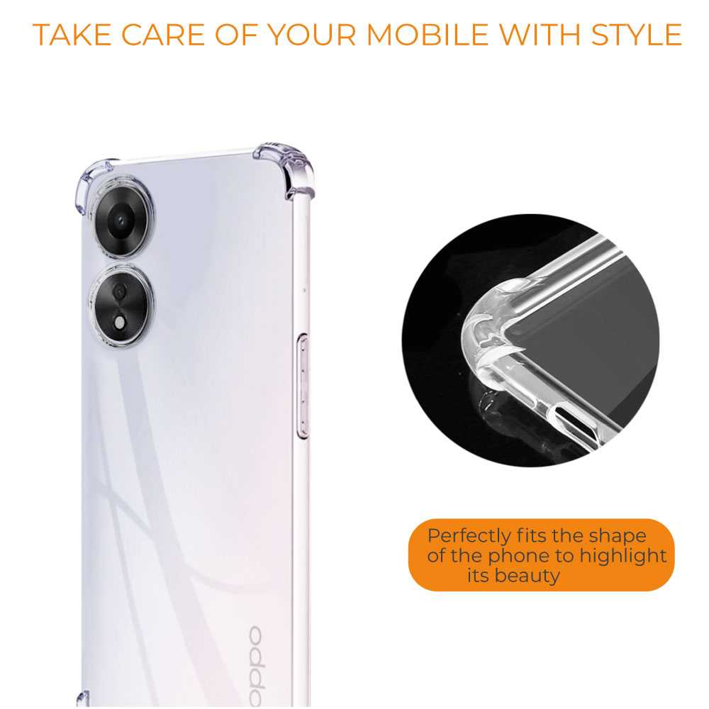 Funda de TPU para Oppo A78 5G, Carcasa Flexible con Esquinas Reforzadas Antigolpes, Protección en Cámaras, Silicona Transparente