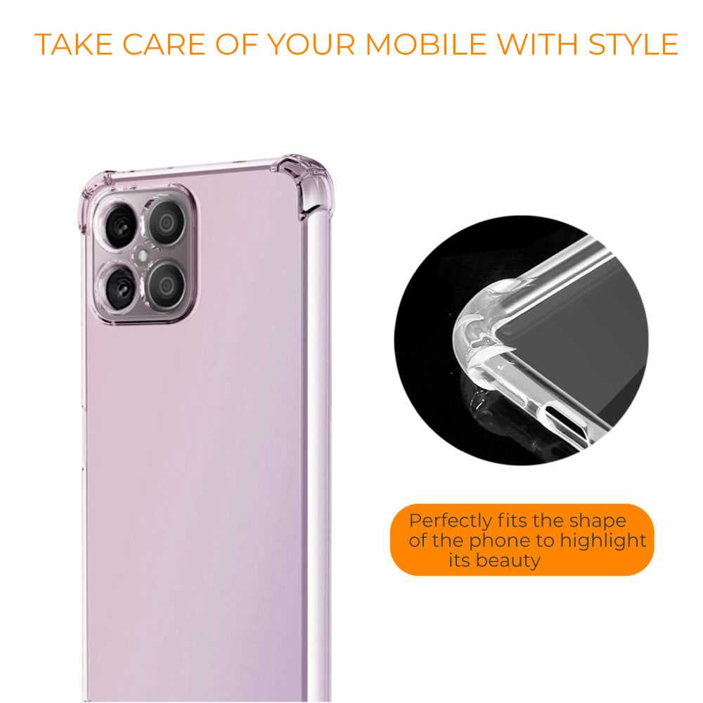 Funda de TPU para Honor 70 Lite/X8 5G/X6 4G, Carcasa Flexible con Esquinas Reforzadas Antigolpes, Protección en Cámaras, Silicona Transparente