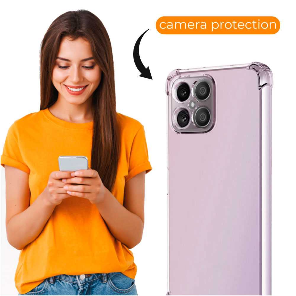 Funda de TPU para Honor 70 Lite/X8 5G/X6 4G, Carcasa Flexible con Esquinas Reforzadas Antigolpes, Protección en Cámaras, Silicona Transparente