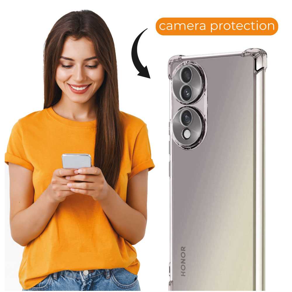 Funda de TPU para Honor 70 5G, Carcasa Flexible con Esquinas Reforzadas Antigolpes, Protección en Cámaras, Silicona Transparente