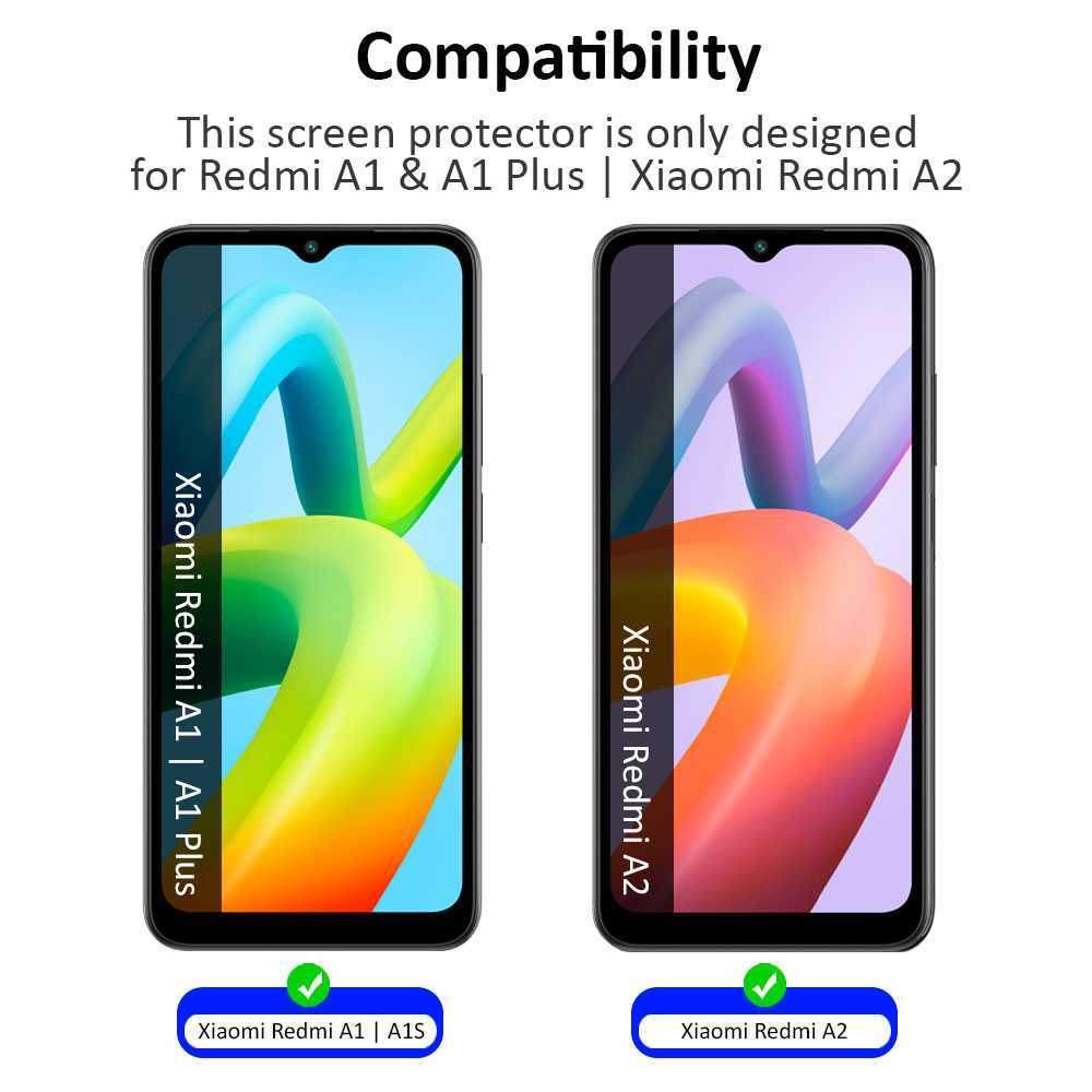 Protector de Pantalla Cristal Templado Premium para XIAOMI Redmi A1 / Redmi A2 Vidrio 9H 2.5D Anti Golpes Arañazos 0.3mm