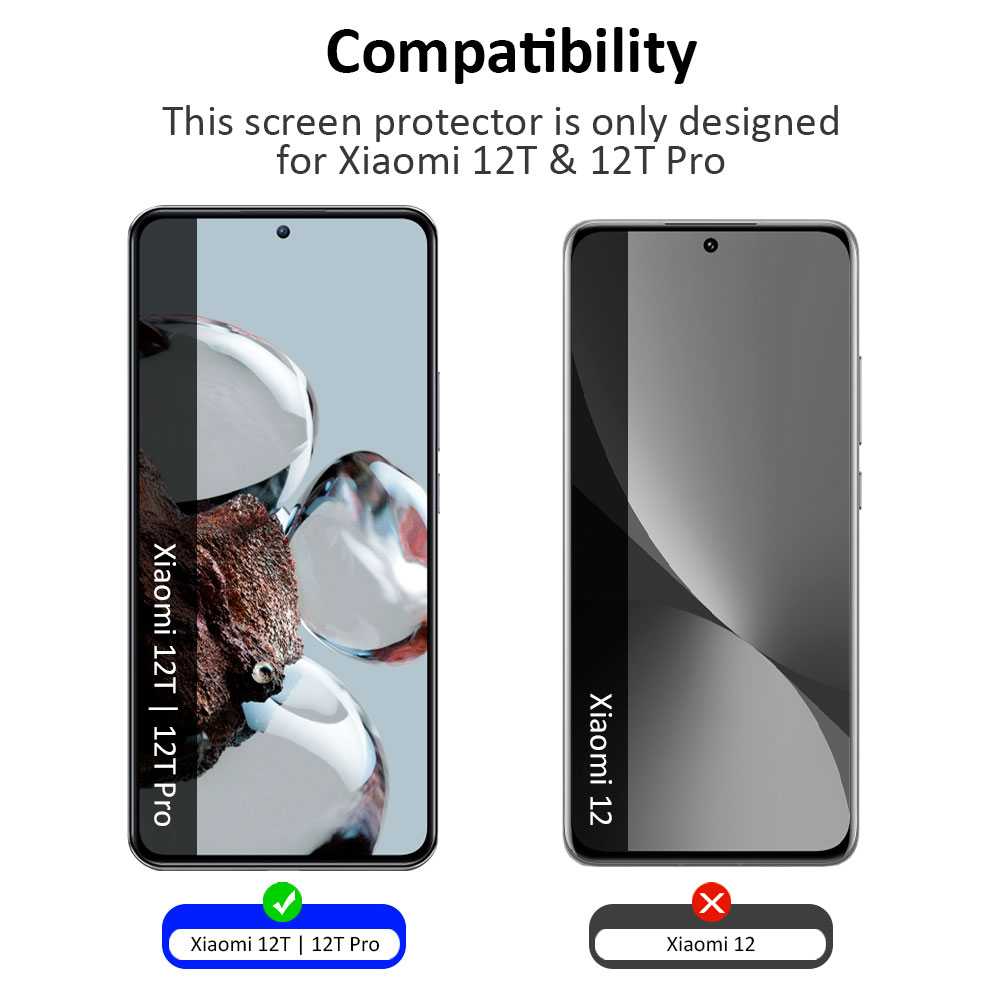 Protector de Pantalla Cristal Templado Premium para XIAOMI MI 12T / MI 12T Pro Vidrio 9H 2.5D Anti Golpes Arañazos 0.3mm