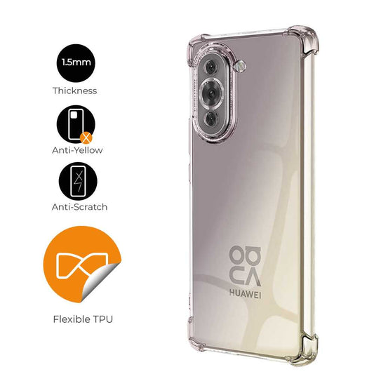 Funda de TPU para HUAWEI nova 10, Carcasa Flexible con Esquinas Reforzadas Antigolpes, Protección en Cámaras, Silicona Transparente