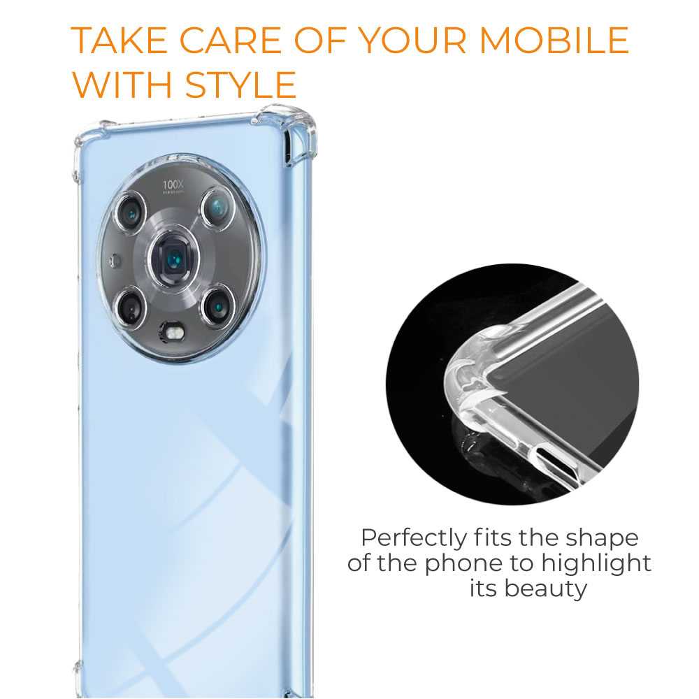Funda de TPU para HONOR magic4 pro, Carcasa Flexible con Esquinas Reforzadas Antigolpes, Protección en Cámaras, Silicona Transparente