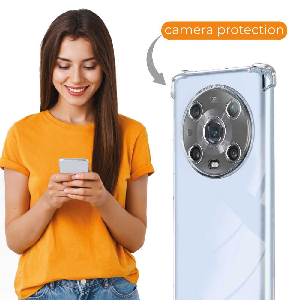Funda de TPU para HONOR magic4 pro, Carcasa Flexible con Esquinas Reforzadas Antigolpes, Protección en Cámaras, Silicona Transparente