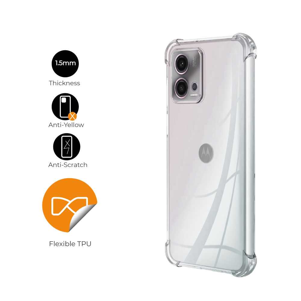 Funda de TPU para MOTOROLA edge 30 fusion, Carcasa Flexible con Esquinas Reforzadas, Antigolpes, Protección en Cámaras, Silicona Transparente